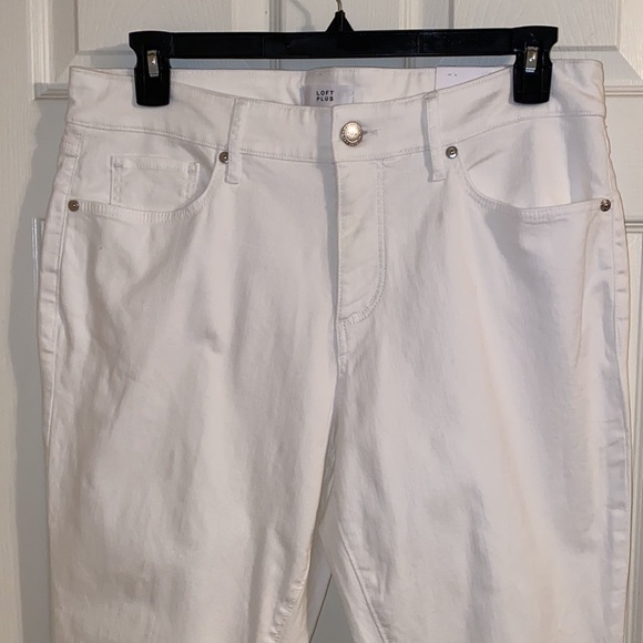 LOFT Plus High Waist Skinny Jeans in White, NWT - Picture 5 of 14